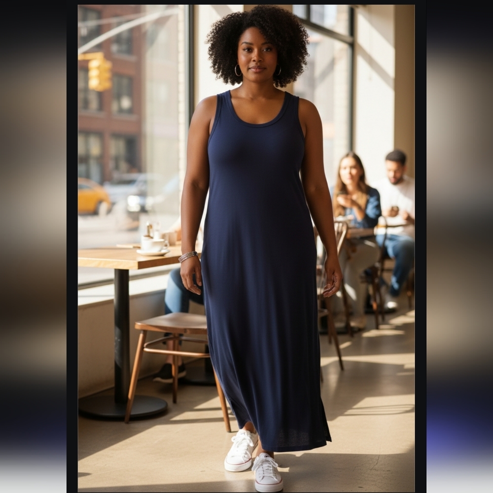 NWT Style & Co. Deep Blue Maxi Dress Size-Large